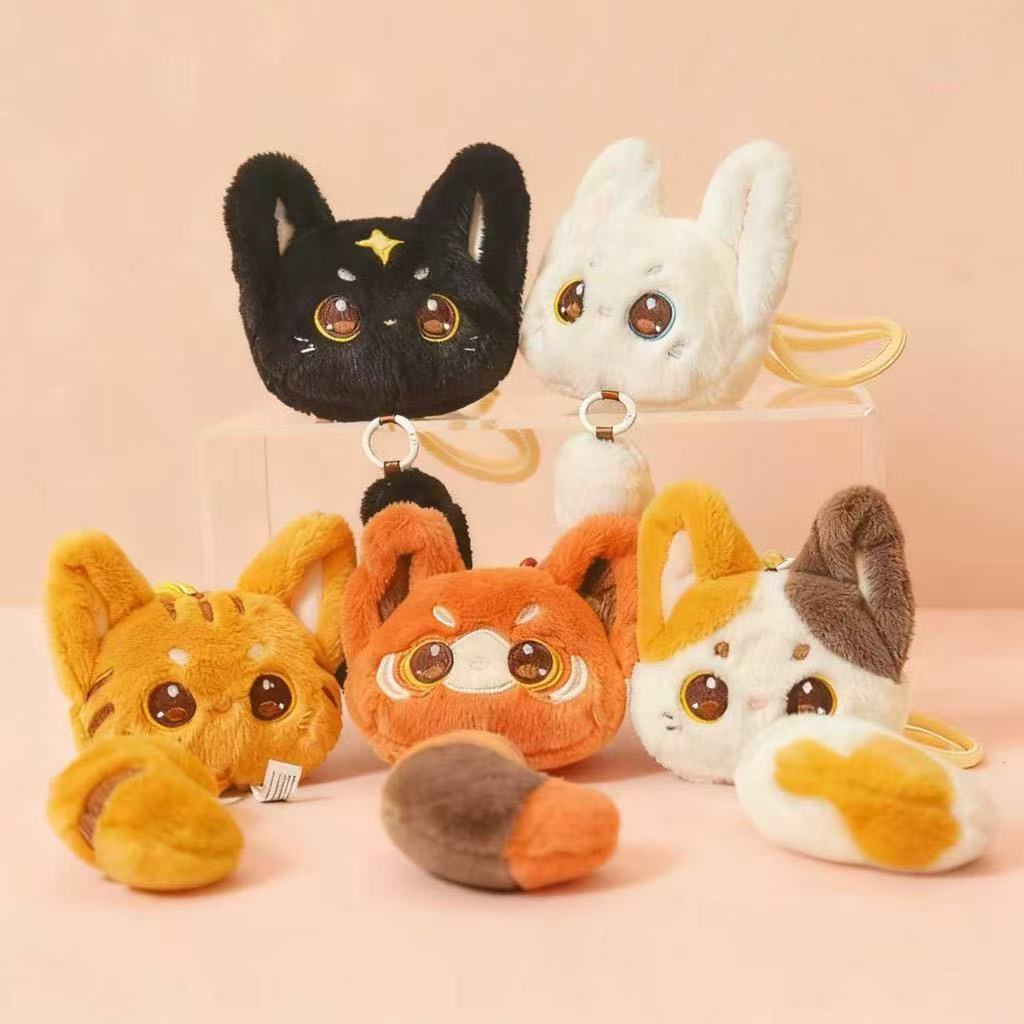 ai cat plush keychain toy collection cute stuffed animal bag charms