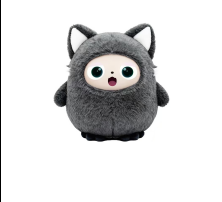 Grey Wolf AI Interactive Plush Toy, Cute Stuffed Animal Companion, Customizable Wolf Plush Keychain for Kids & Gifts