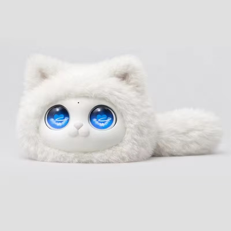 Onyx White AI Interactive Plush Companion, Smart Voice Chat Stuffed Animal, Custom White AI Robot Toy