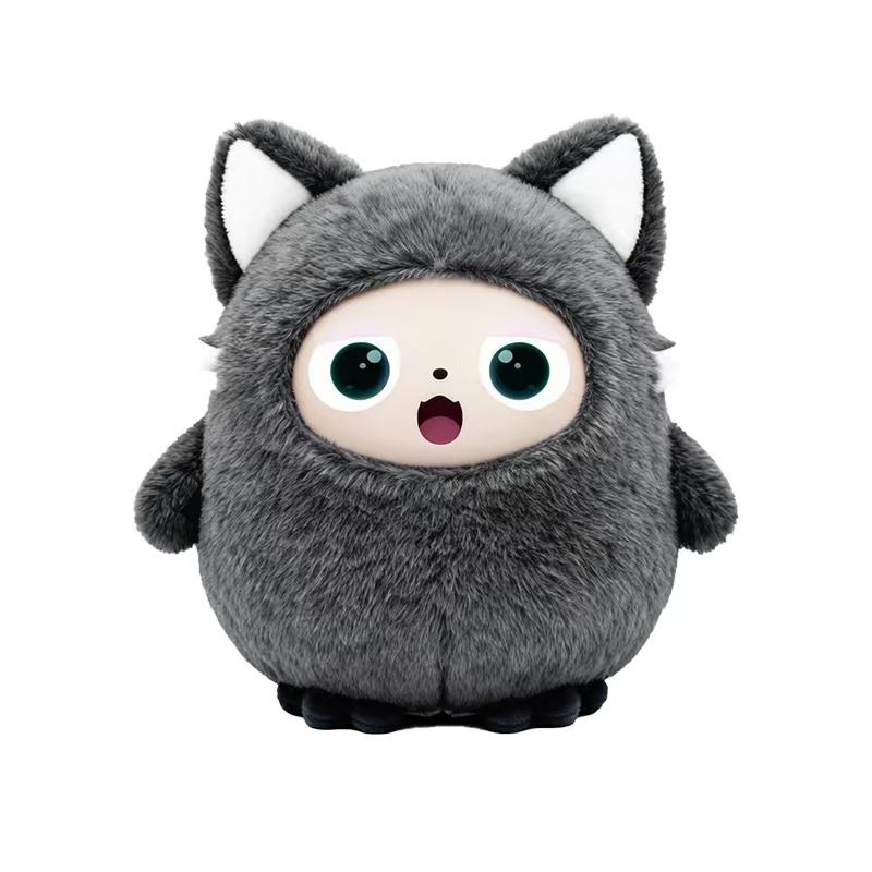 rey Wolf AI Interactive Plush Toy, Cute Stuffed Animal Companion, Customizable Wolf Plush Keychain for Kids & Gifts