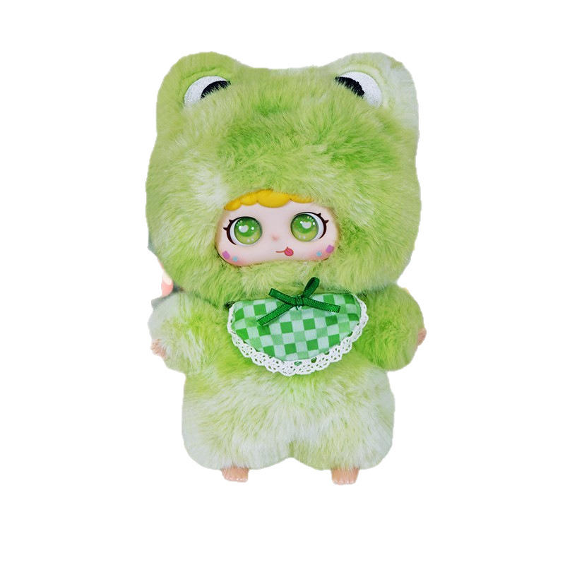 Wholesale 11-30cm custom green hooded AI smart interactive plush toy coral fleece companion doll factory supplier