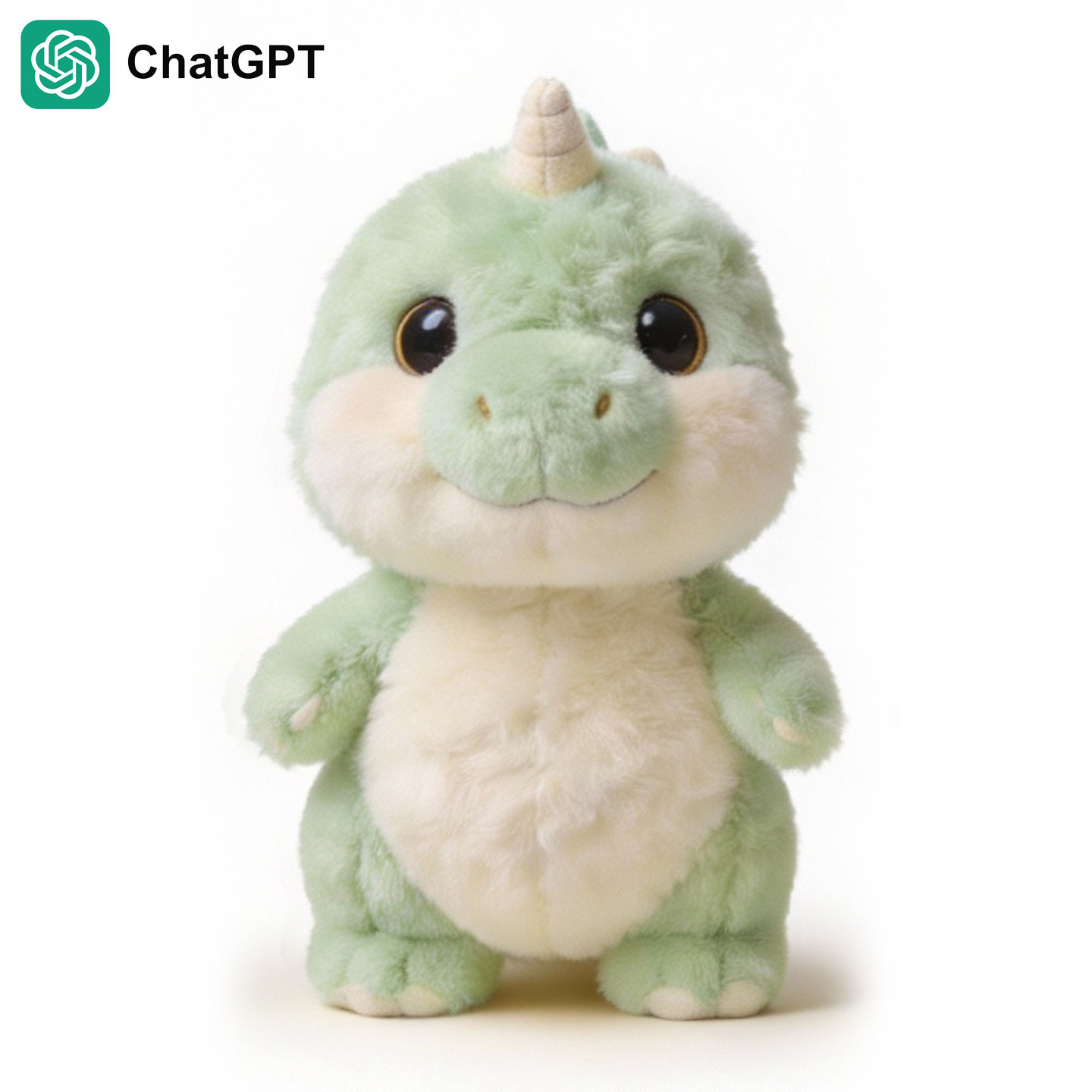 Cute green AI-powered dinosaur plush toy featuring ChatGPT integration for smart conversation.