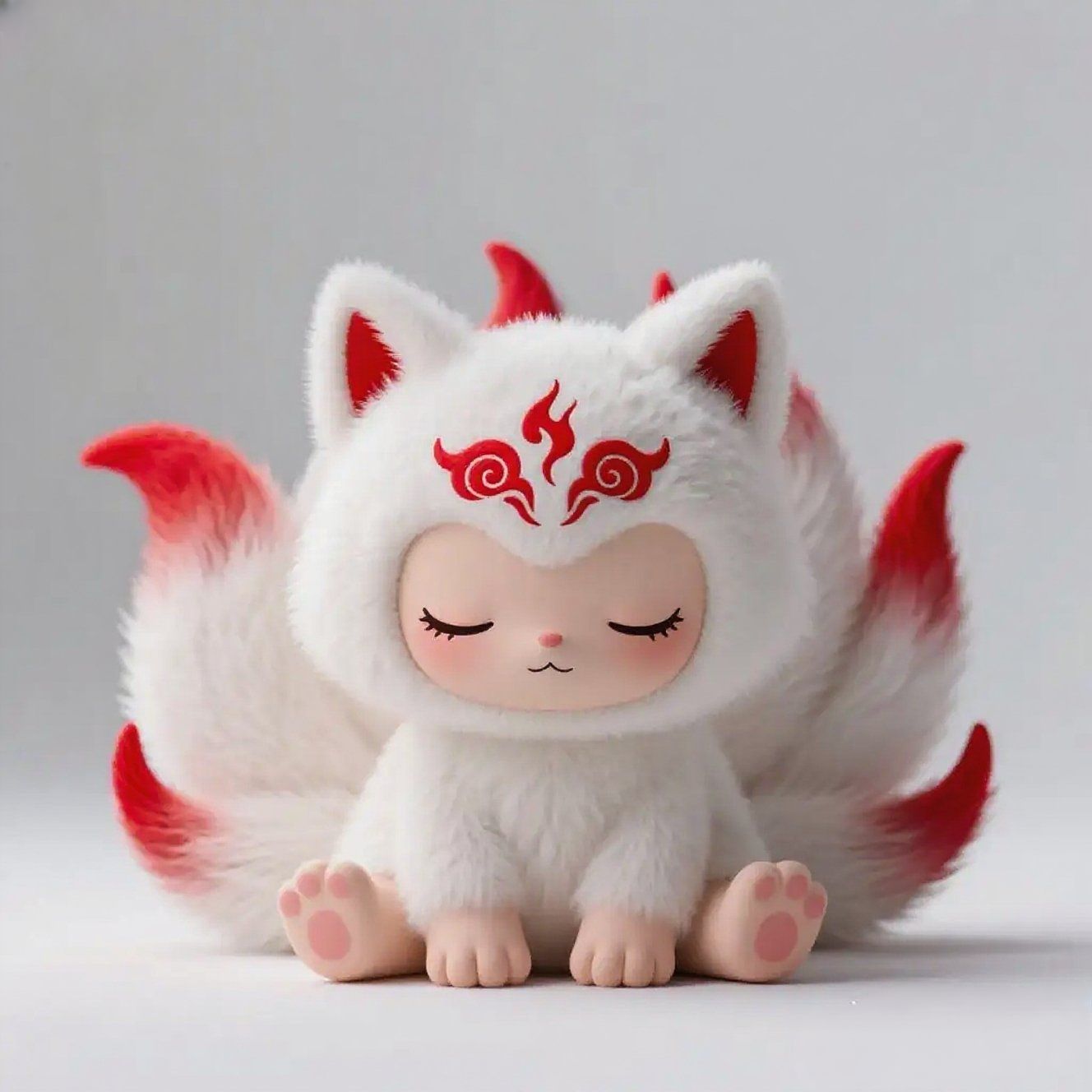 nine tailed fox plush toy kawaii mythical animal stuffed toy for wholesale and gift markets