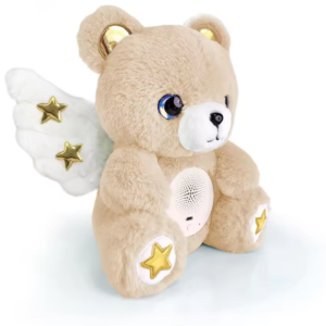 Wholesale 11-30cm custom milk tea light brown angel bear with wings AI smart interactive plush toy premium PP cotton companion doll factory supplier