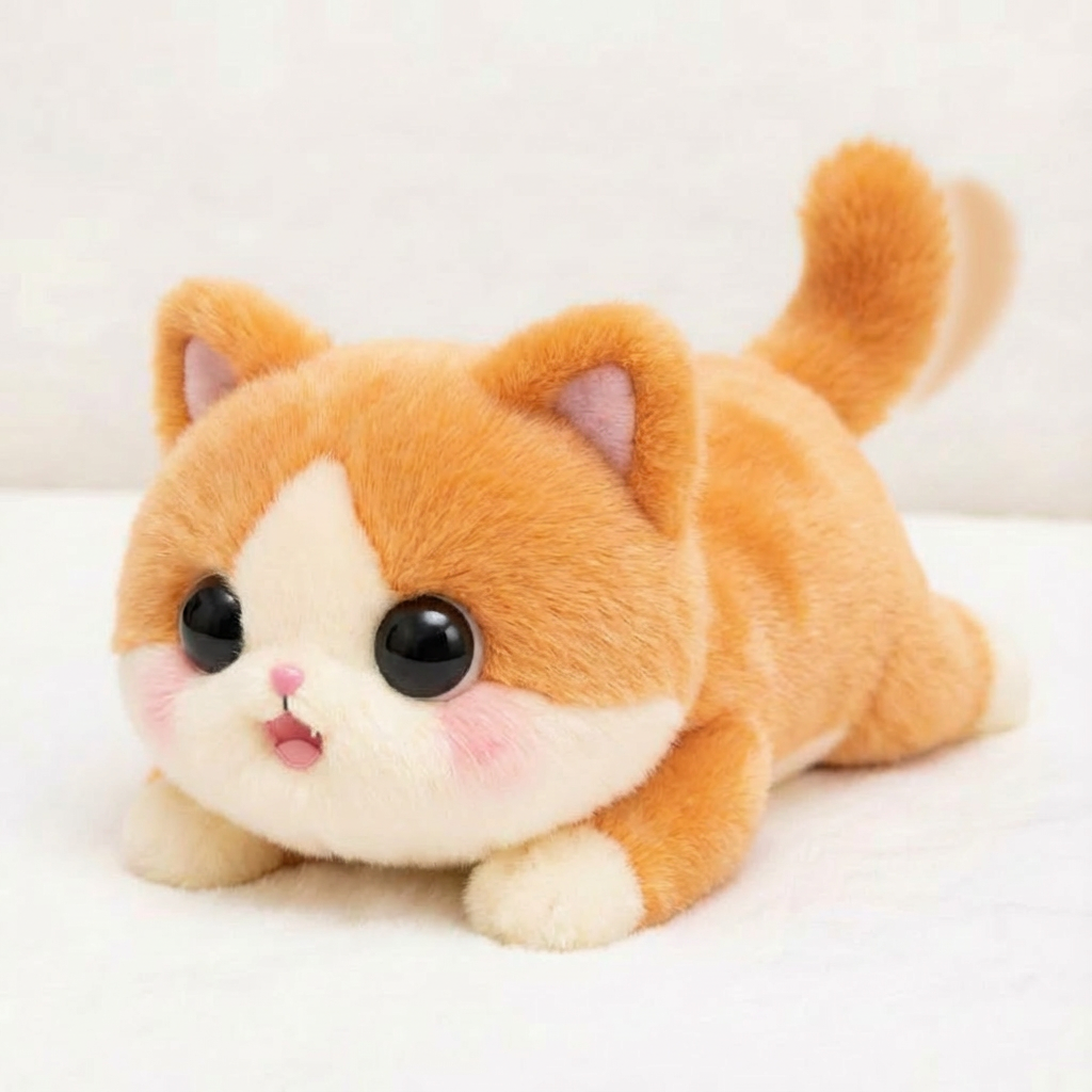 orange white cat plush toy kawaii stuffed animal for wholesale and gift markets