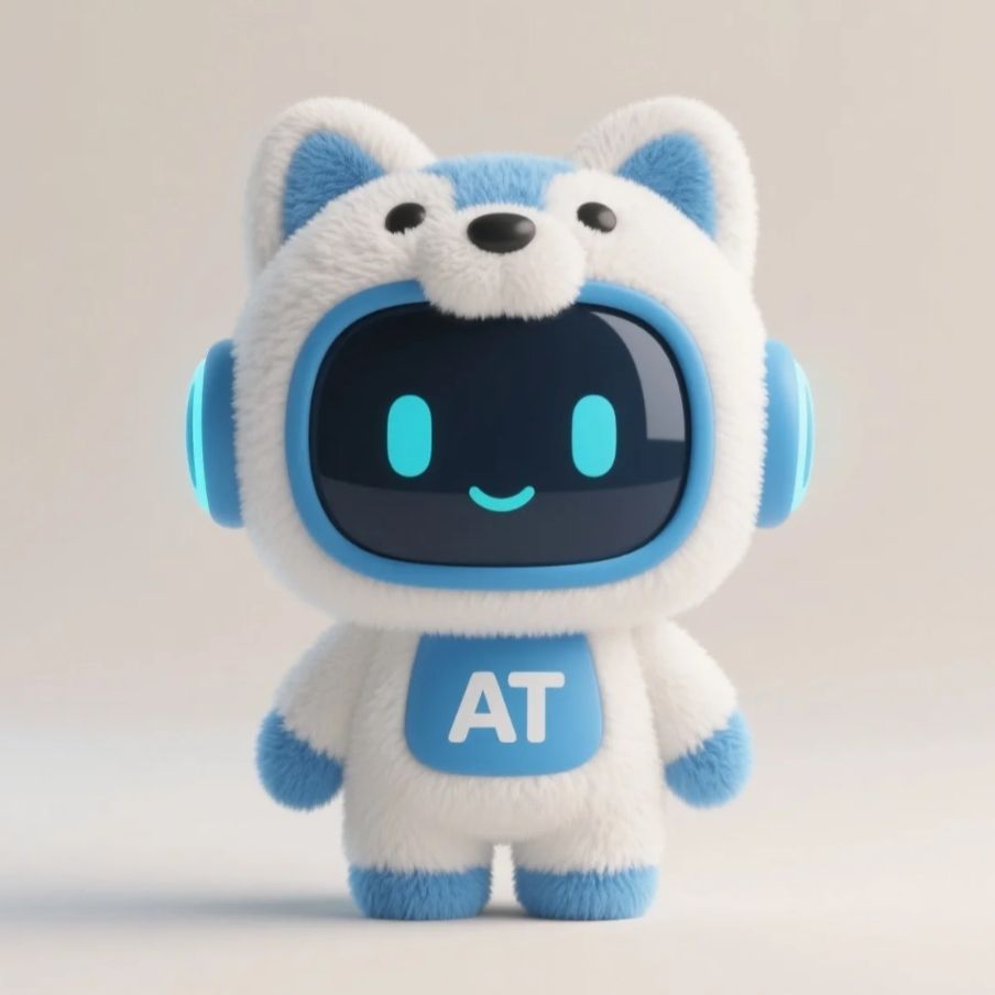 white blue AI robot plush toy smart companion stuffed animal for wholesale and gift markets